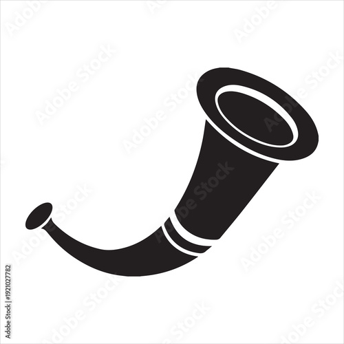 Hunting Powder Horn Silhouette Vector Illustration
