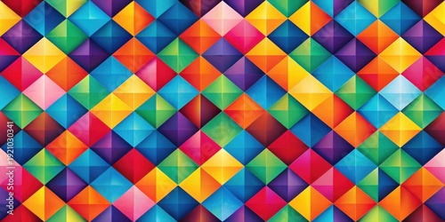 Vibrant Geometric Pattern Featuring a Multitude of Interlocking Colorful Triangles Creating a Dynamic and Visually Striking Design