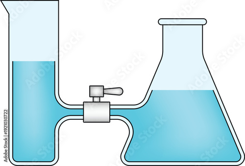 Communicating Vessels Fluid Level Equalisation Experiment