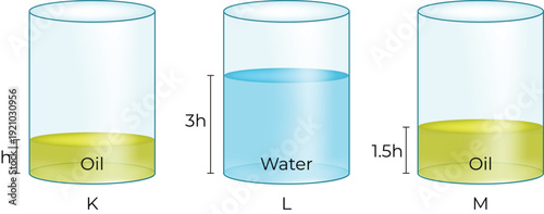 Comparison of Liquid Levels in Cylindrical Containers