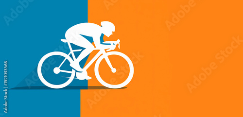bicycle sport illustration with slanted style. for design elements with bicycle sport race concept, bicycle rides. colored silhouette. health sport