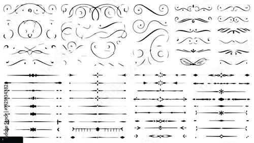 Collection of decorative swirls and dividers