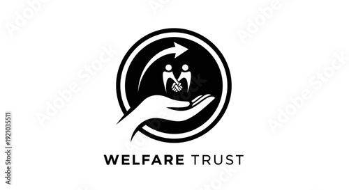 Modern Welfare Trust Logo Design Featuring Caring Hands and Community Support Symbol for Nonprofit Organizations, Charity Foundations, Social Services Branding and Humanitarian Campaign Identity