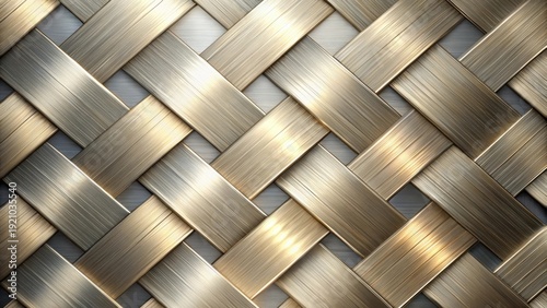 Abstract Metallic Interwoven Pattern Elegant Gold and Silver Brushed Metal Texture Design