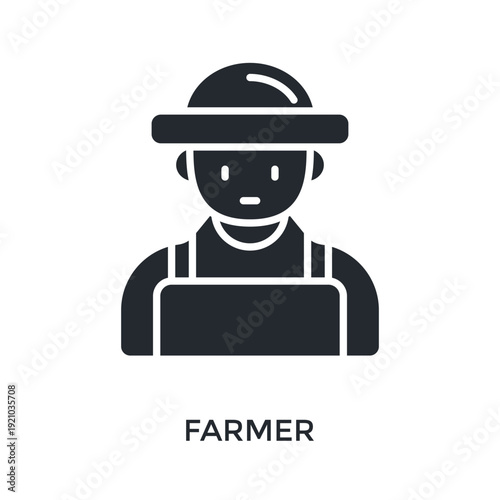 Farmer Icon Glyph Style. Vector Illustration For Graphic Design