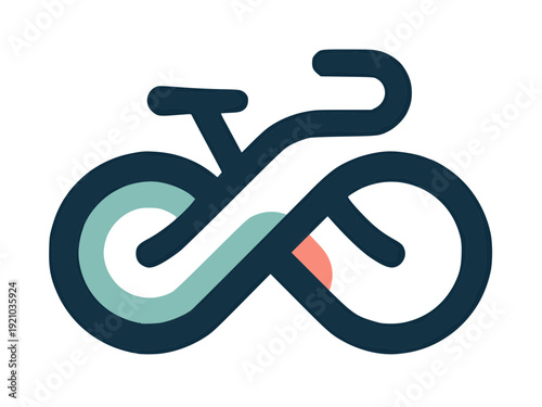 Bicycle Single Line Icon Minimal Vector