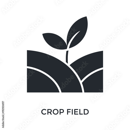 Crop Field Icon Glyph Style. Vector Illustration For Graphic Design
