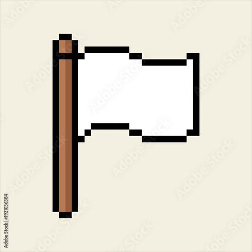 White flag pixel art icon representing peace or surrender in games