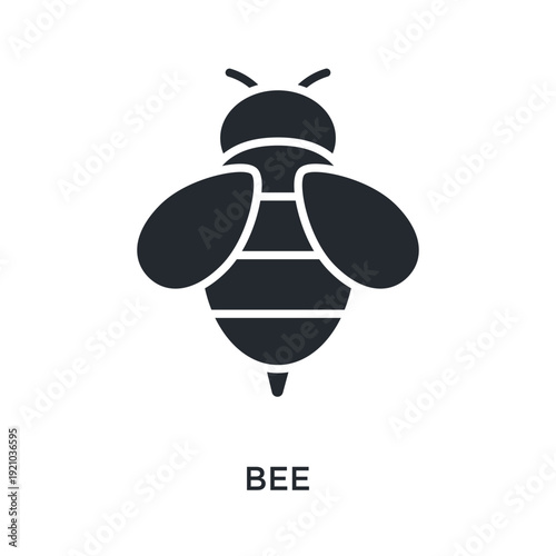 Bee Icon Glyph Style. Vector Illustration For Graphic Design
