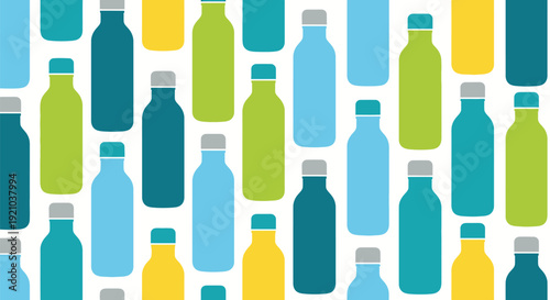 Colorful Plastic Bottles Pattern.