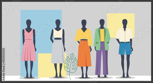 Diverse Women Standing in Various Outfits.