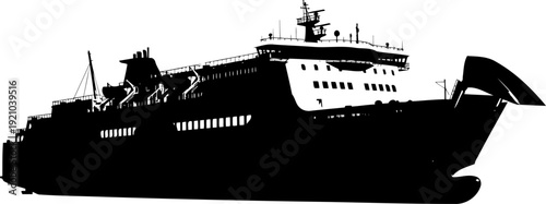 Large cruise ship ferry maritime vessel silhouette