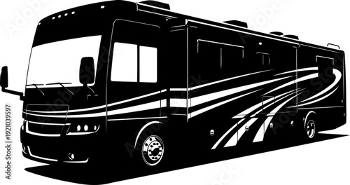 Luxury class a motorhome silhouette with modern exterior graphics