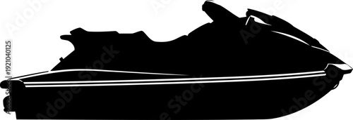 Personal watercraft silhouette for summer water sports and recreation