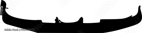 Venetian gondola silhouette with a rowing gondolier
