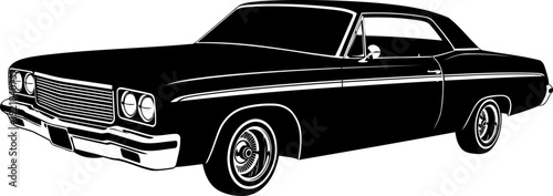 Vintage american muscle car silhouette classic sedan profile