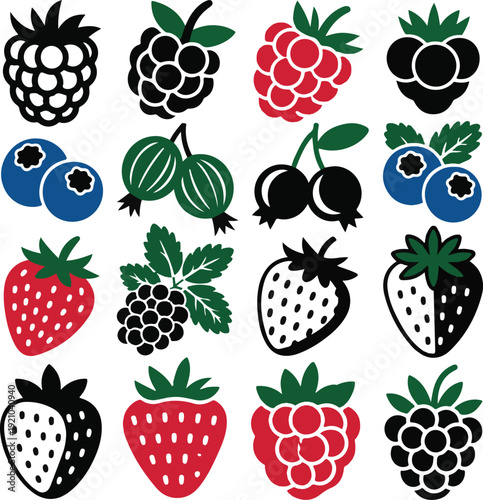 Berry fruit icon collection vector illustration