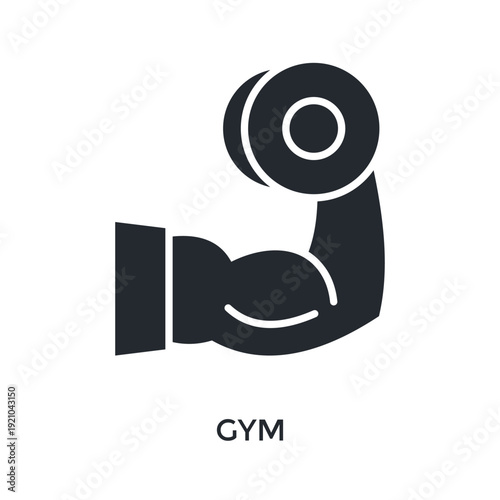 Gym Icon Glyph Style. Vector Illustration For Graphic Design