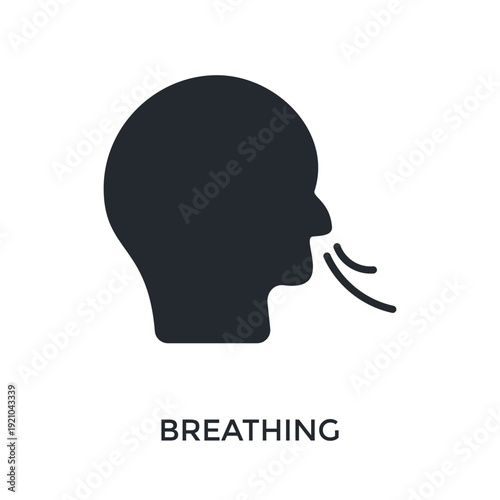 Breathing Icon Glyph Style. Vector Illustration For Graphic Design