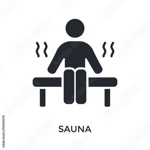 Sauna Icon Glyph Style. Vector Illustration For Graphic Design