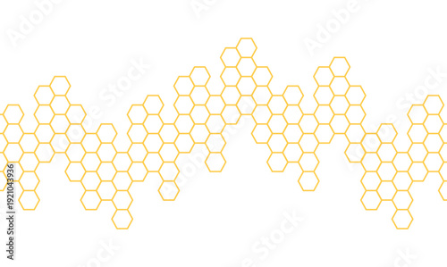 Gold drop honeycomb line abstract hexagonal divider border card illustration vector