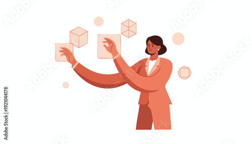 Empowered Business Leader Engaging with Digital Solutions for Strategic Growth and Innovation