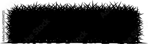 Dense garden hedge silhouette for landscaping design