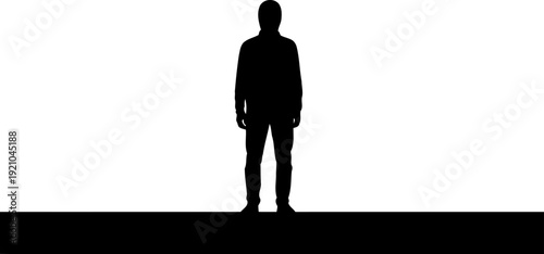 Full body man silhouette standing straight