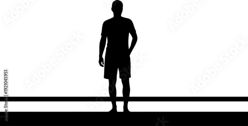 Person standing on a horizon line silhouette