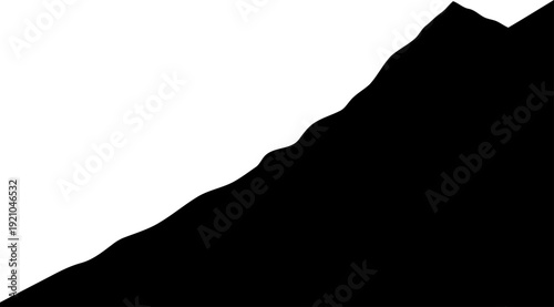 Steep mountain slope silhouette showing rugged terrain outline