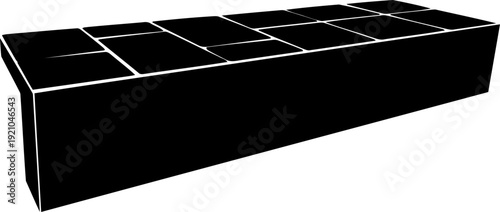 Stone block bench silhouette with a minimalist modern design