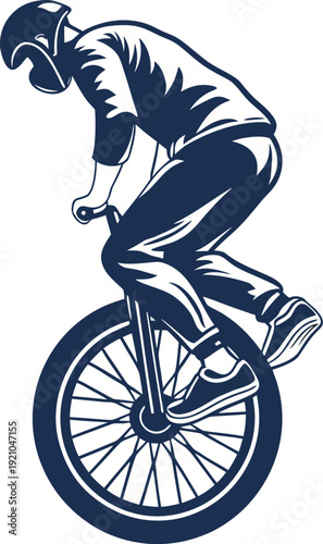 Close up of a bicycle wheel and rider s shoe in blue tones