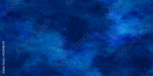 A dark abstract background of blue clouds and smoke textures creates a motion of stormy night weather with lightning light patterns and deep water colors