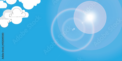 Vector transparent sunlight special lens flare light effect. Sun flash with rays and spotlight