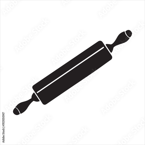 A Rolling Pin Silhouette Vector Illustration Black