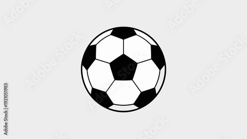Classic Black and White Soccer Ball Icon, Representing Teamwork, Competition, and Global Sports Passion; A Simple, Clean Graphic Element Perfect for Sports Marketing, Websites, and Game Day Promotions