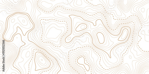 Topographic gold luxury map background. Geographic abstract pattern. The topo contour or wallpaper.topographic wavy pattern design.paper texture Imitation of a geographical map shades.