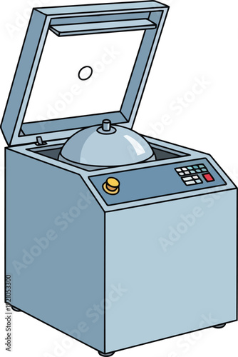 Professional laboratory centrifuge machine for scientific research and medical testing vector