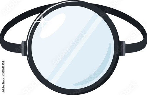 Simple white lens reflection circle isolated modern eyeglass accessory vector