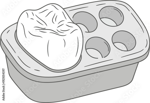 Dental crown preparation and tooth filling material tray with instrument holder for clinic and laboratory vector