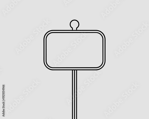 Minimalist Blank Signpost Illustration on a Light Grey Background, Representing Guidance, Decision Making, and Information Sharing Essential for Navigation, Direction, and Branding. Clean Vector Art S