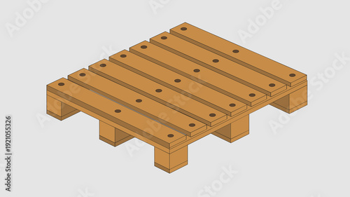 Wooden Pallet Construction for Logistics and Warehouse Storage: Industrial Cargo Transport Platform, Shipping and Freight Handling Equipment, Recyclable Material, Supply Chain Management Concept, Brow