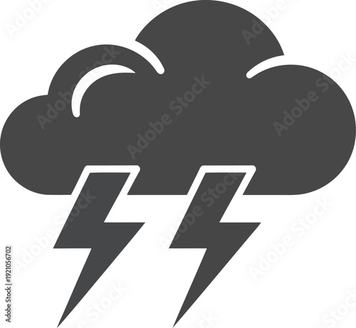 Storm cloud with lightning bolt icon weather symbol for forecast meteorology power energy vector