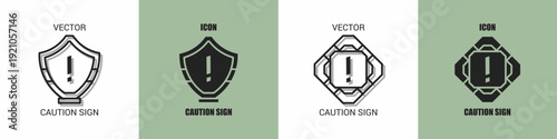 Caution sign icon line. Caution sign vector illustration.