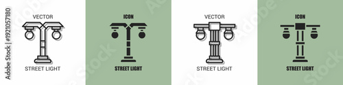 Street light icon line. Street light vector illustration.