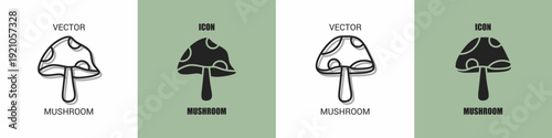 Mushroom icon line. Mushroom vector illustration.