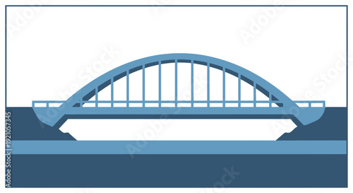 Modern Arch Bridge Design, Engineering Construction, Urban Infrastructure Vector