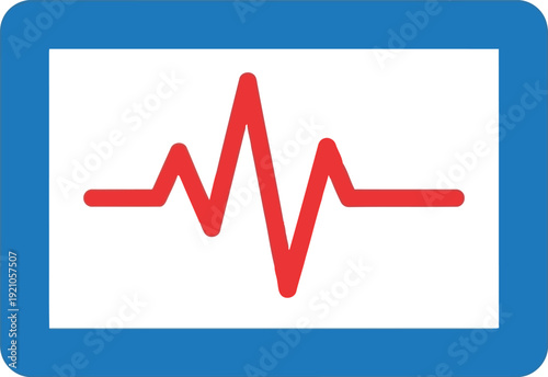 Health vital signs monitor screen electrocardiogram heartbeat pulse line graph medical technology digital display vector