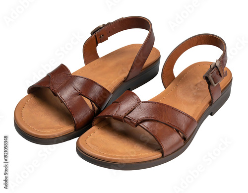 Elegant brown leather sandals perfect for summer wear and casual outings.