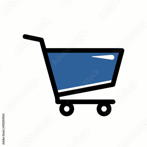 A clean and clear illustration of a shopping cart, symbolizing online shopping or in-store purchases